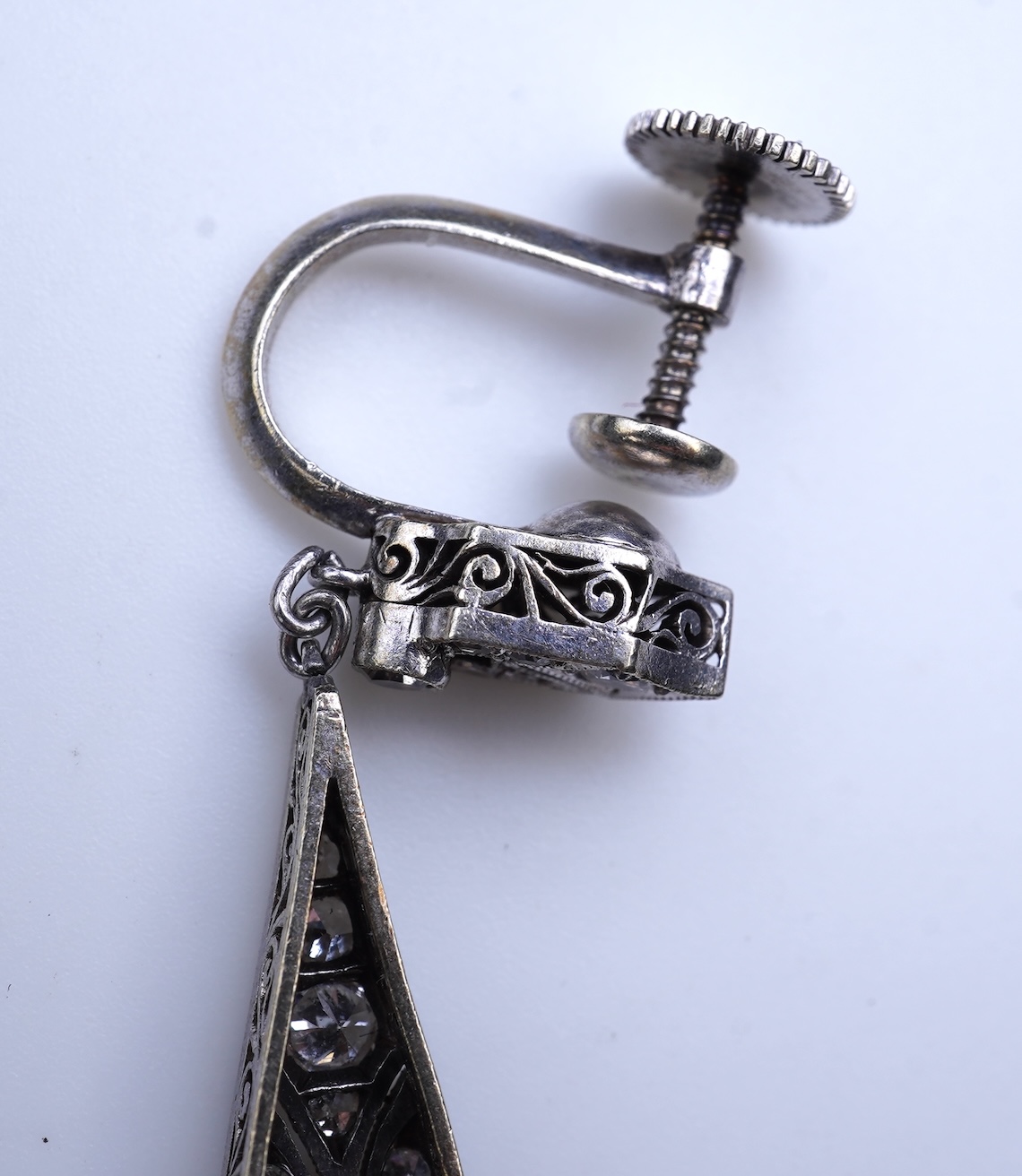 A pair of Art Deco sapphire earrings, early 20th century